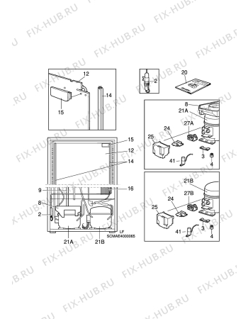 Взрыв-схема холодильника Electrolux ERB3406 - Схема узла C10 Cold, users manual